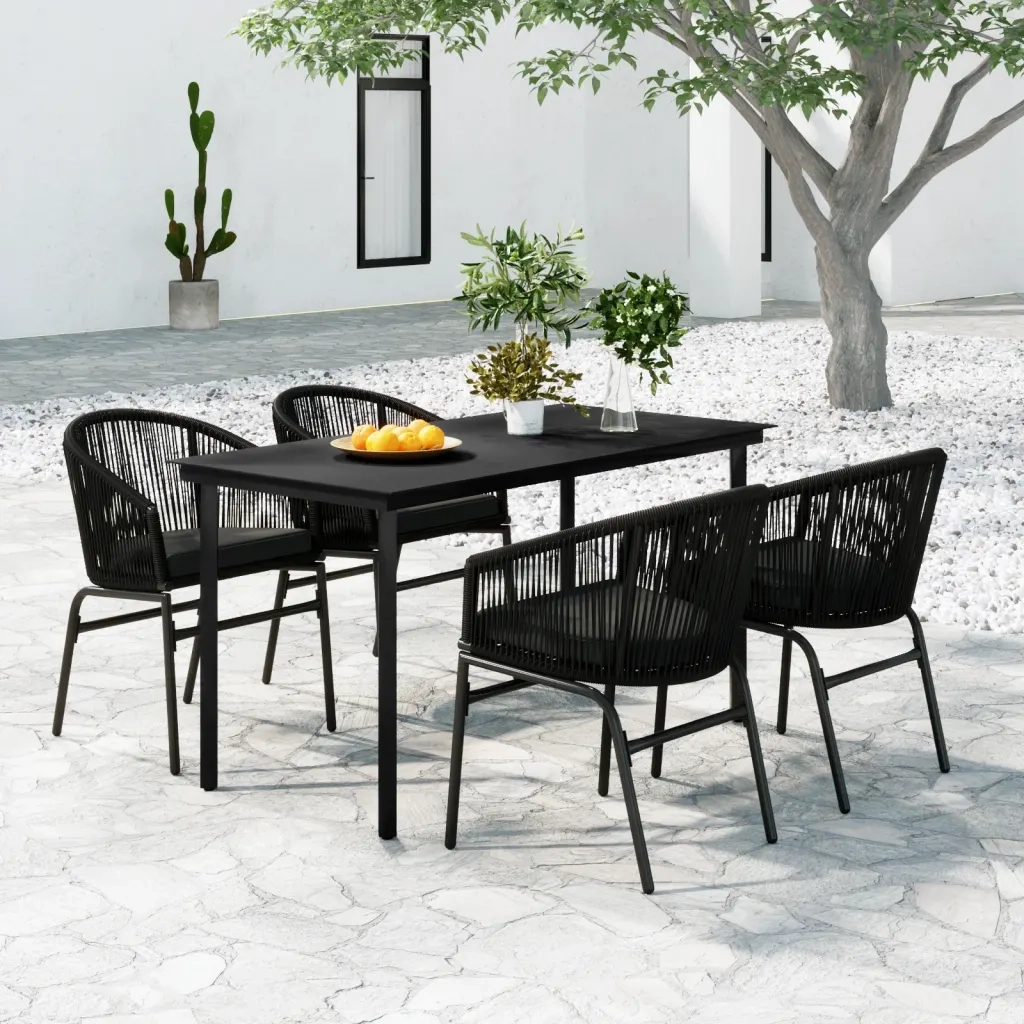 Set da Pranzo per Giardino 5 pz Nero cod mxl 42027