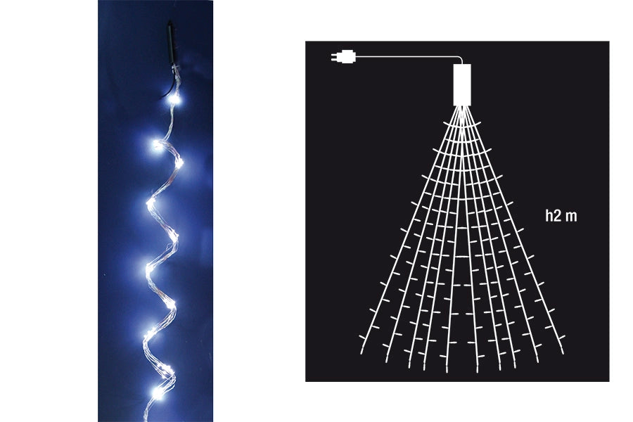 Festone Luminoso natalizio con 200 Luci Led Catena di Natale Interno Esterno Temperatura di colore: Luce Bianca