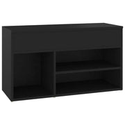 Panca Porta Scarpe | Scarpiera | Mobile per scarpe Nera 80x30x45 cm in Truciolato
