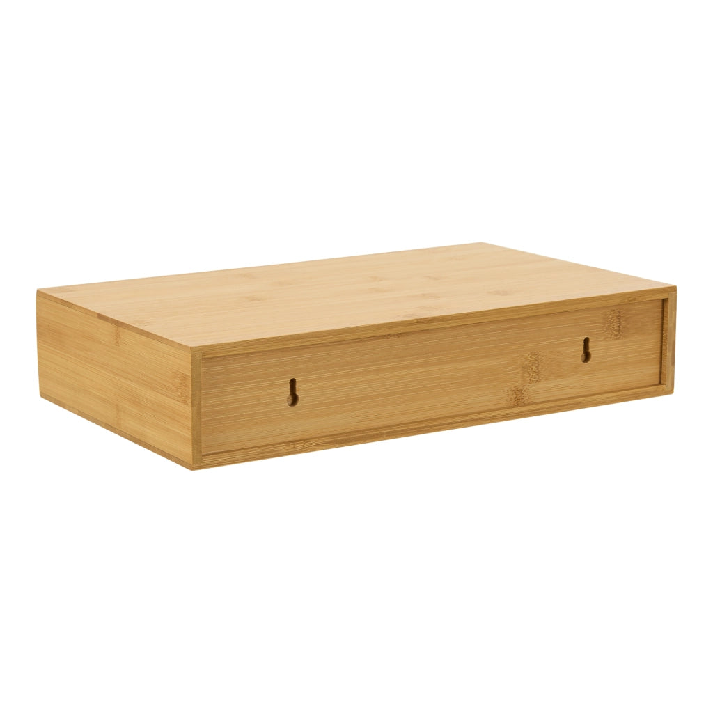 Set Bokn di 2 Mensole con Cassetto Integrato 40 x 24 x 8 cm Bambù - Naturale [en.casa]
