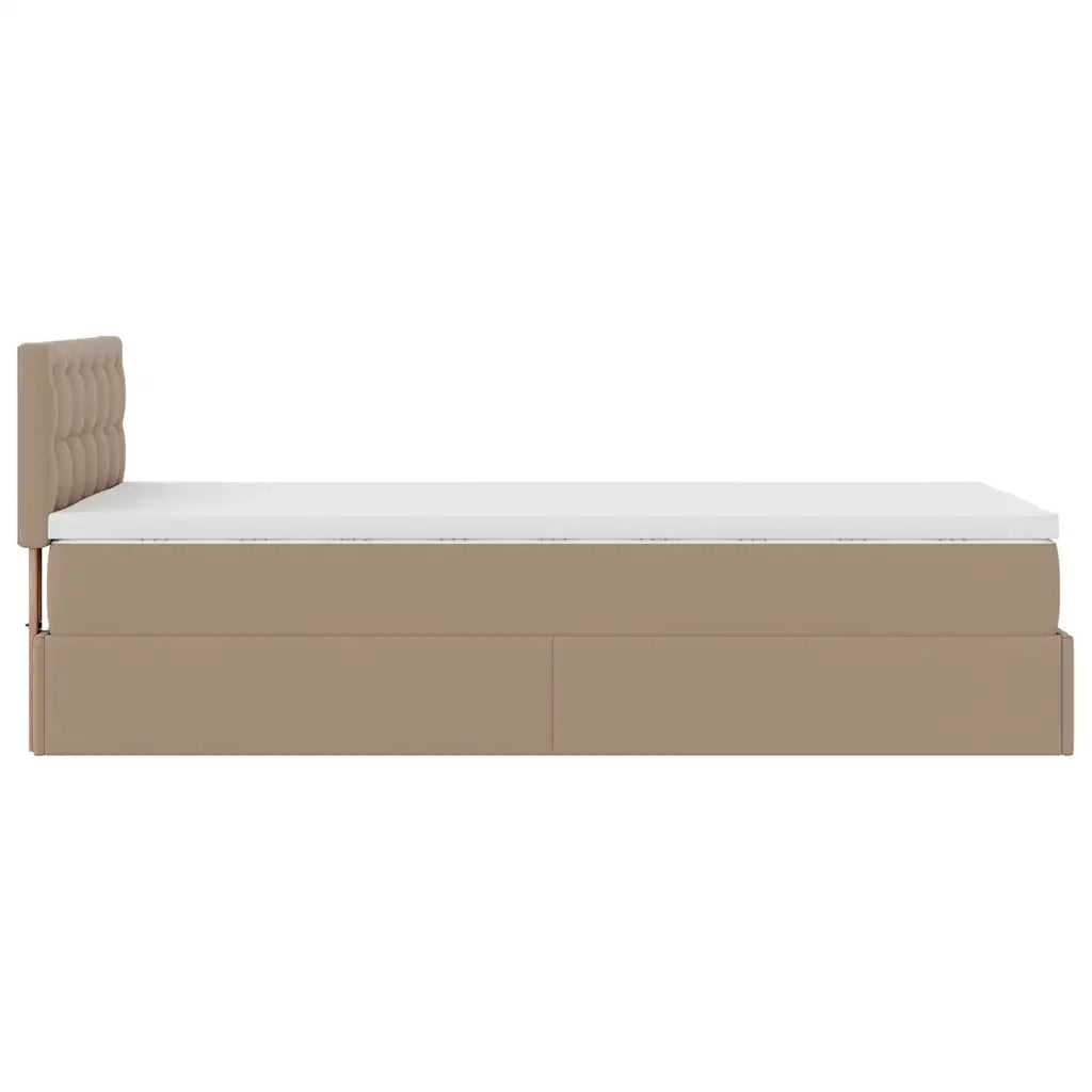 Letto Pouf con Materasso Cappucino 80x200 cm Similpelle 3311277
