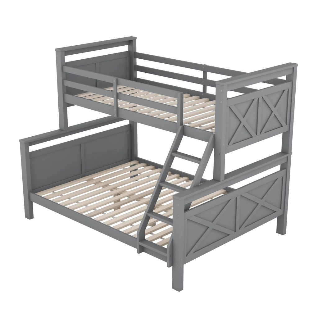 LETTO A CASTELLO convertibile in 2 letti separati 90/140x200 cm grigio