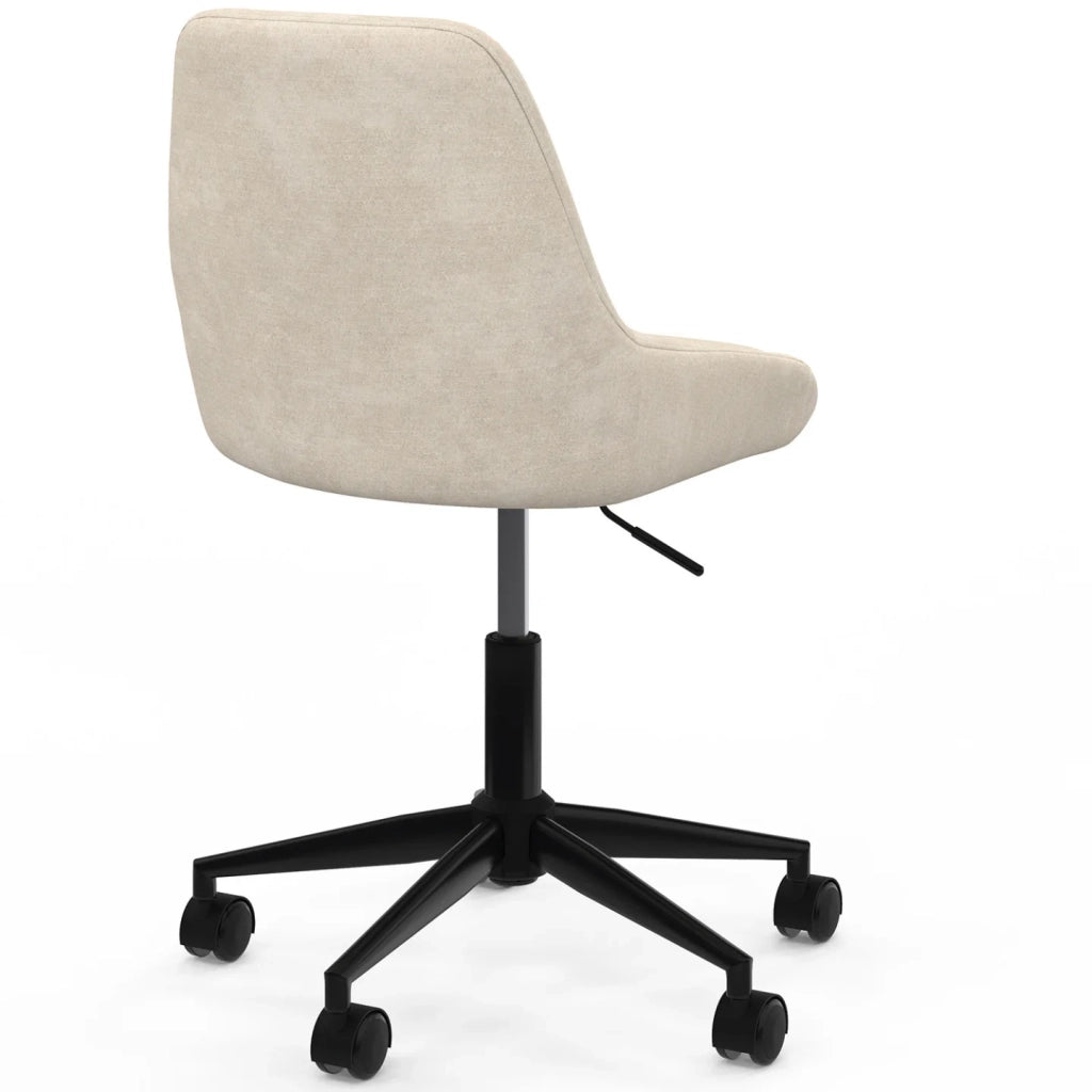 IDMarket - Sedia da ufficio MARTIN in tessuto cinigliato beige, girevole e regolabile in altezza su rotelle
