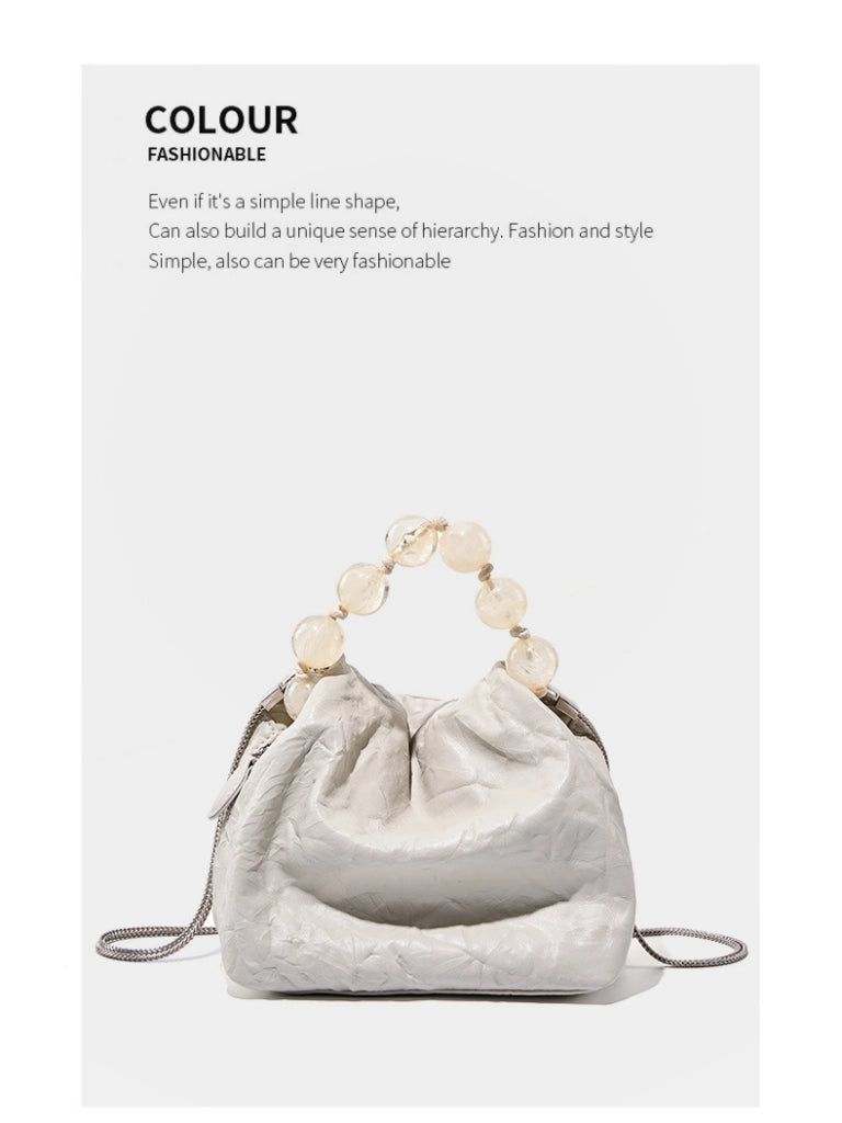 Borsa a tracolla Stachel da donna in vera pelle, bianca