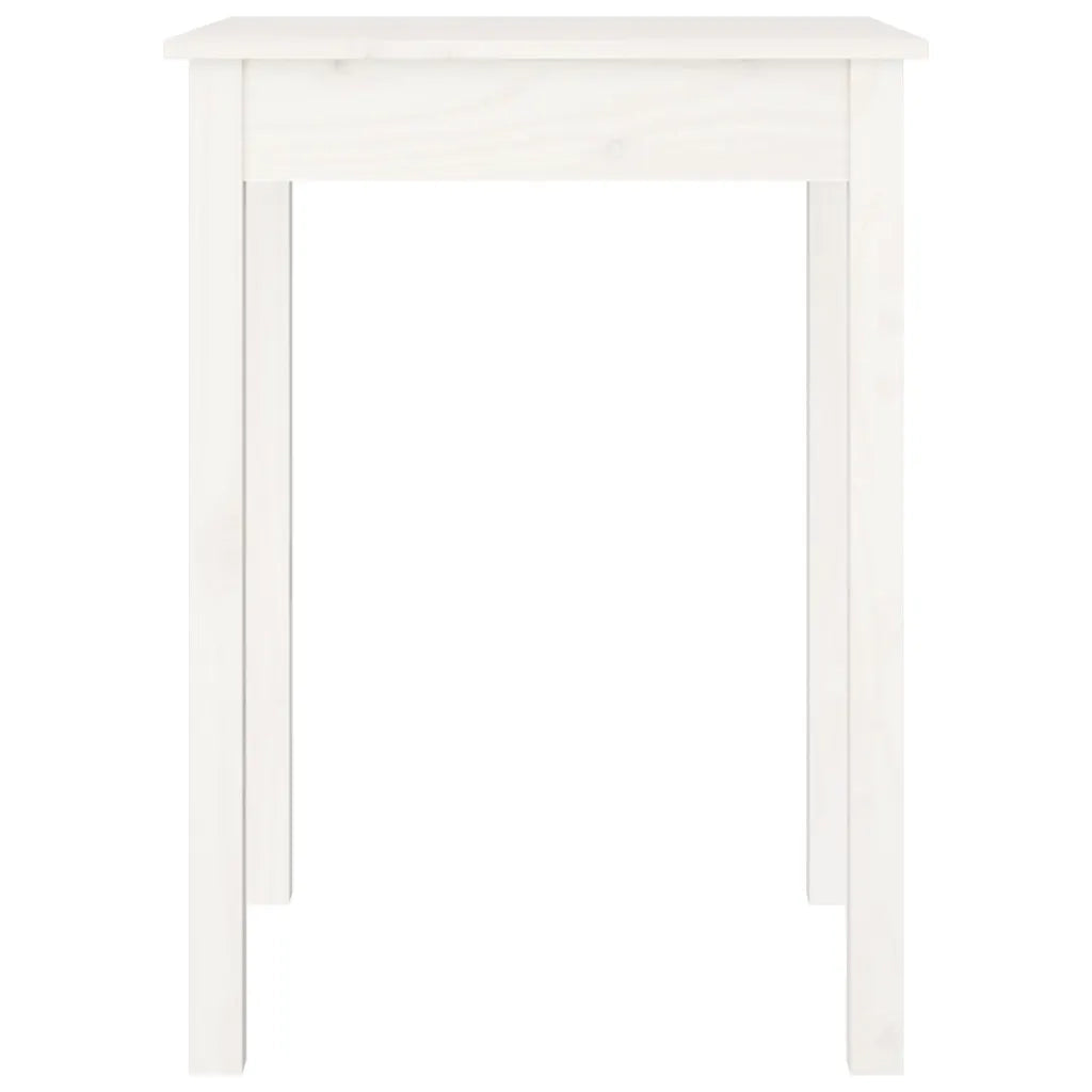 Tavolo da Pranzo Bianco 55x55x75 cm in Legno Massello di Pino 814255