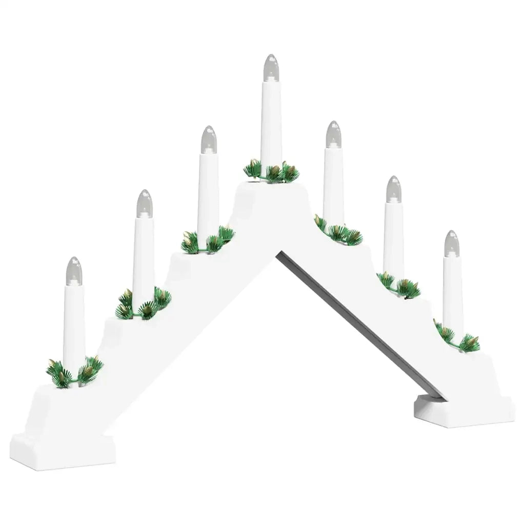 Ponte con Candele di Natale con 7 LED Bianco 39.5 x 5 x 29 cm 42019703
