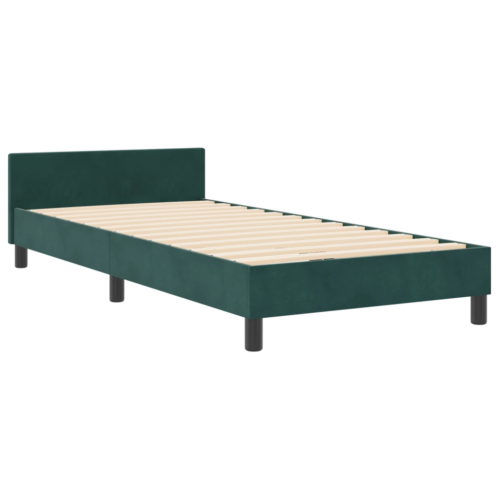 Struttura Letto  Verde Scuro 90x200 cm Velluto