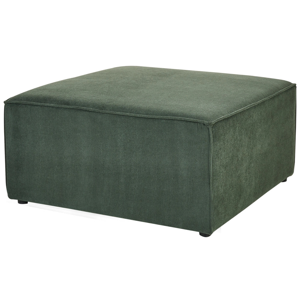 Chaise Lounge imbottita in velluto a coste verde scuro a due pezzi design moderno salotto soggiorno