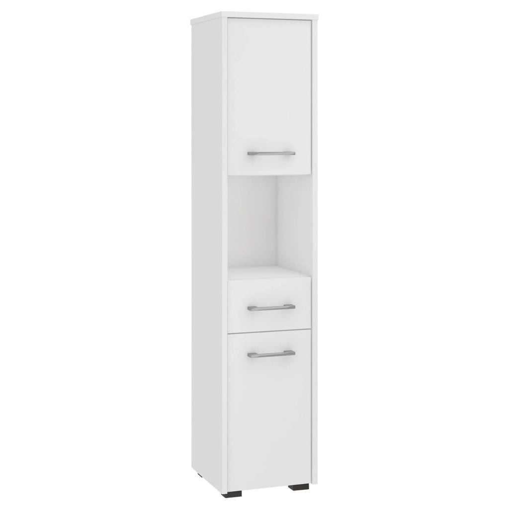 Colonna da bagno AKORD FIN Bianca 30 cm 2 ante 1 cassetto 30x30x140 cm