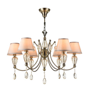 Lampadario Royal Classic in Metallo e Vetro Murano Bronzo