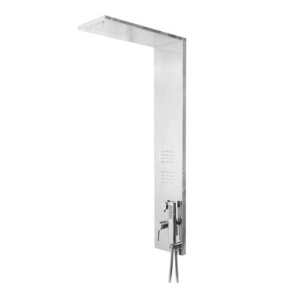 Colonna doccia multifunzione cromo lucido con 4 getti in acciaio inox