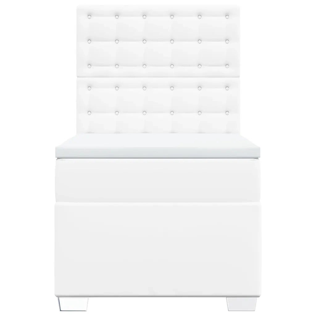 Giroletto a Molle con Materasso Bianco 90x190 cm in Similpelle