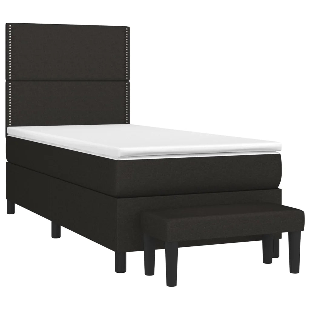 Giroletto a Molle con Materasso Nero 90x200 cm in Tessuto 3136487