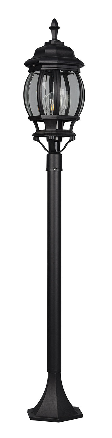 Lampada Palo da Esterno Attacco E27 in Alluminio Nero Opaco