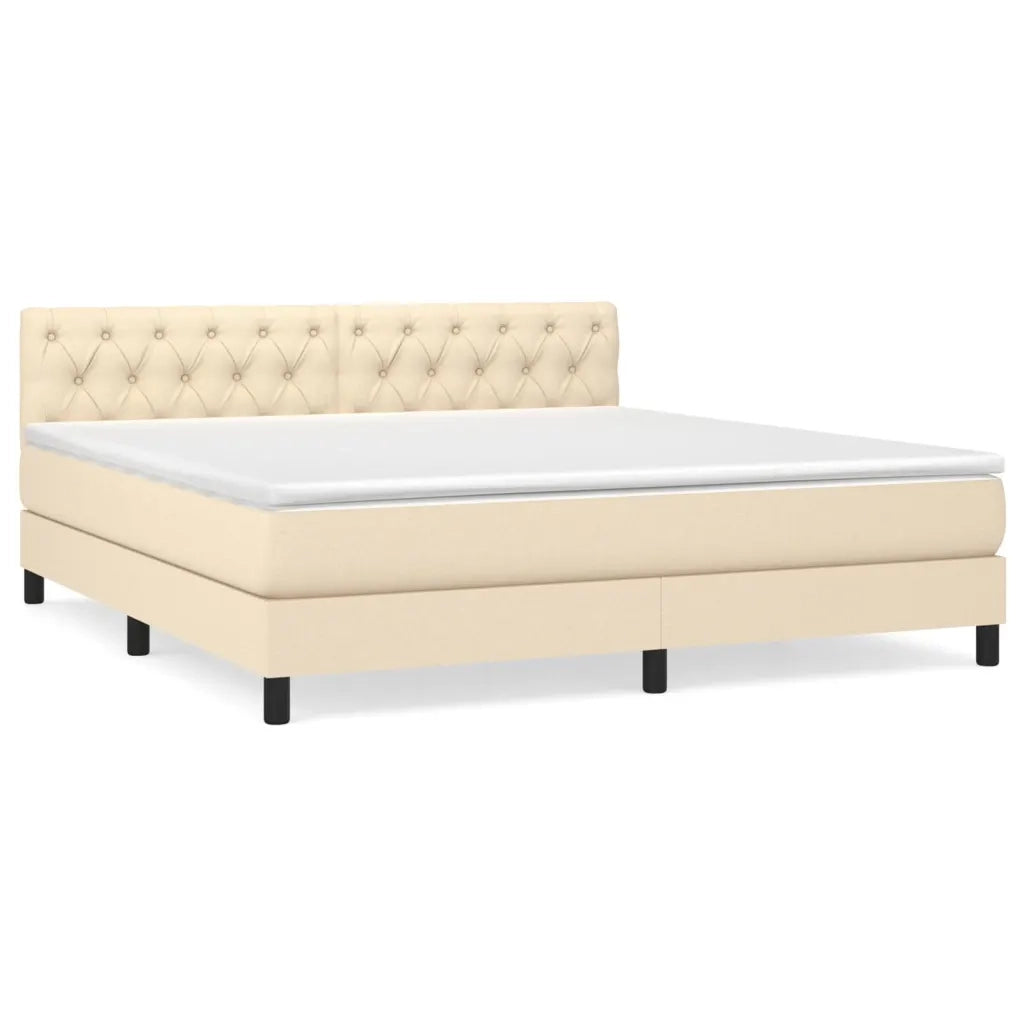 Giroletto a Molle con Materasso Crema 160x200 cm in Tessuto 3140310