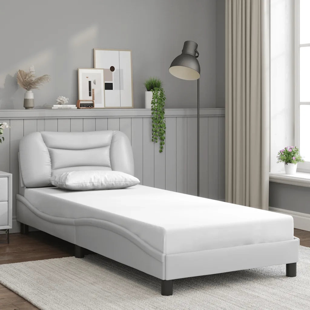 Giroletto con Testiera Bianco 90x200 cm in Similpelle