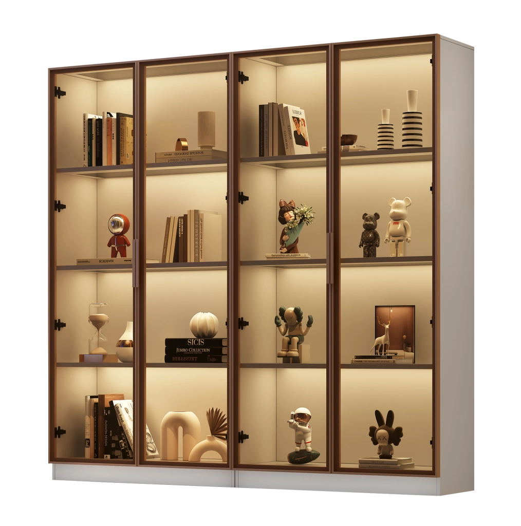Vetrina bianca 80x40x160 cm con LED， 2 pezzi， ante battenti