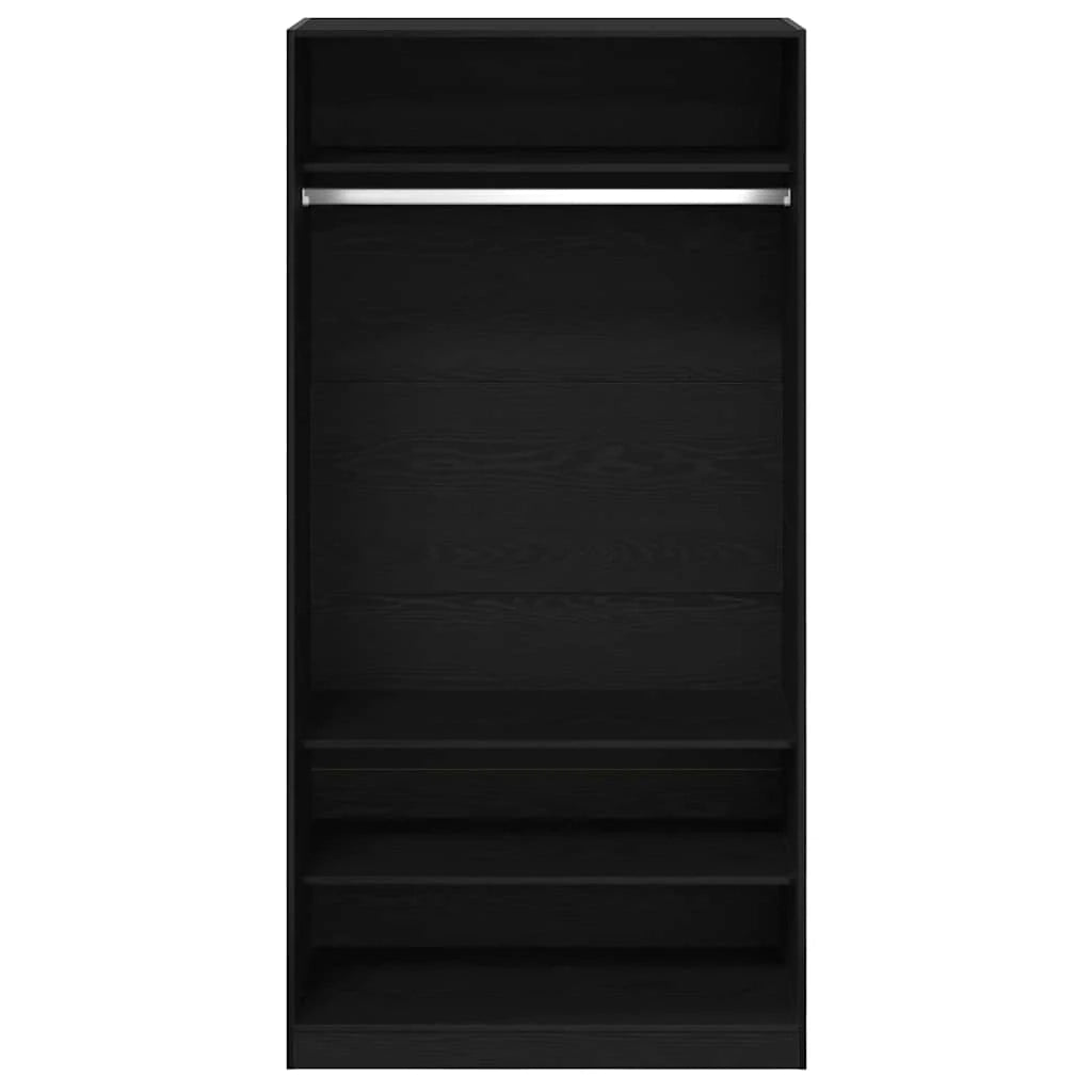 Mobiletto portaoggetti moderno e minimalista 100 x 50 x 200 cm in legno di rovere nero 02_0055891