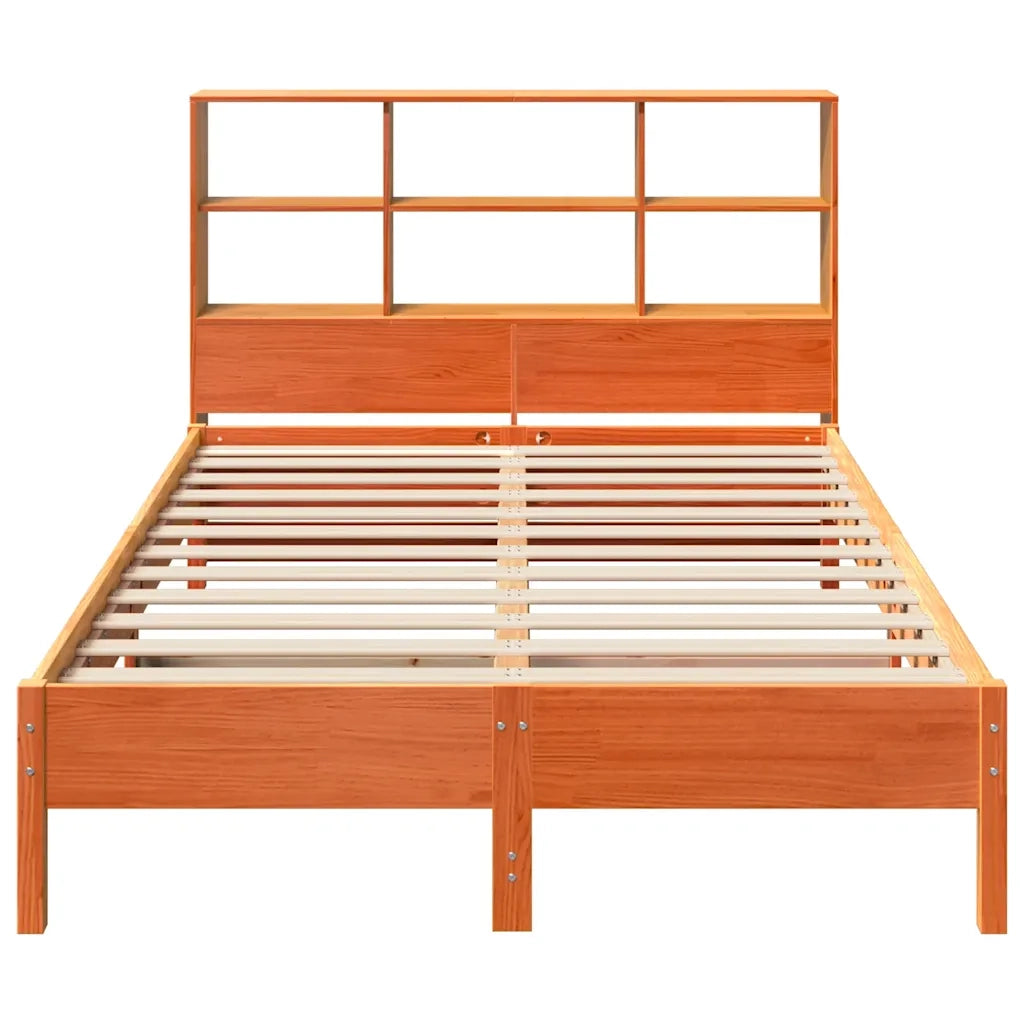 Letto Libreria senza Materasso Marrone Cera 120x200 cm in Pino 3322875