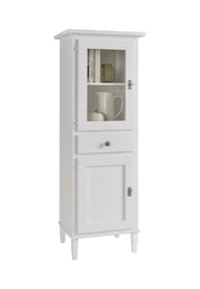 Vetrina 2 porte 1 cassetto legno shabby bianco 54x45x150 (738) - Mobili 2G