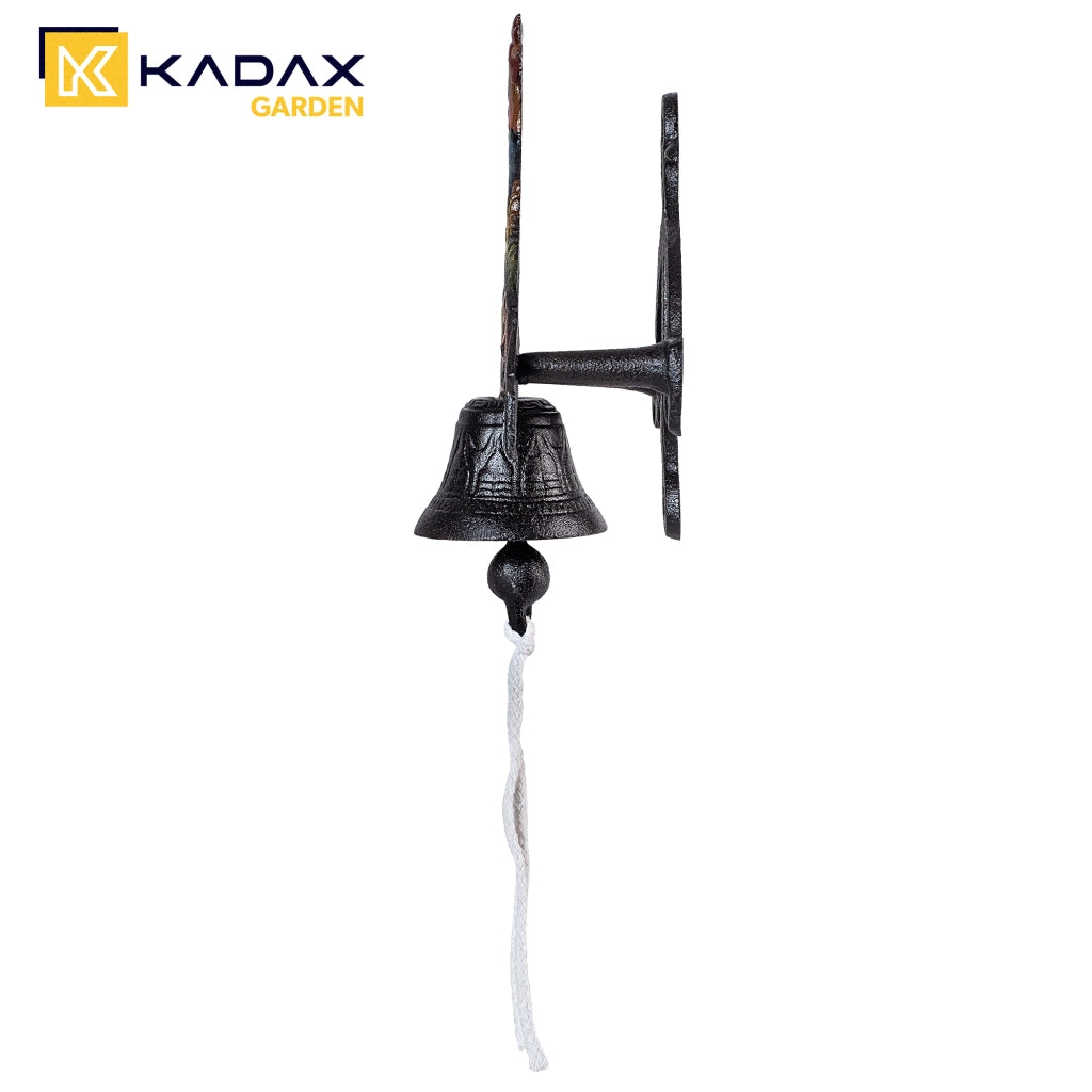 Campanello in ghisa KADAX con decorazione a forma di gallo, stile retrò, ornamentale.
