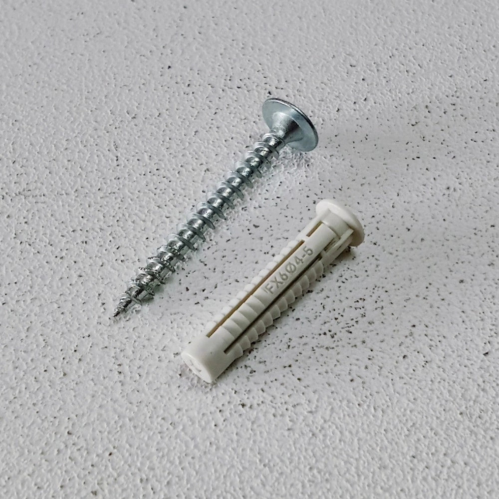 Unifix 6x30mm - 50pz tassello nylon fx con bordino e vite testa piana larga zincata