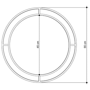 Specchio Bubble 57x57 cm con doppia cornice in metallo oro