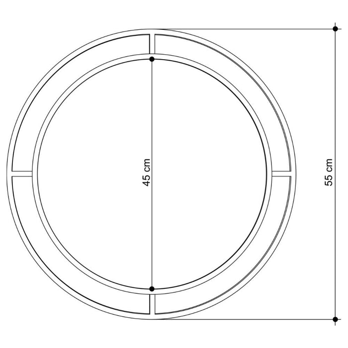 Specchio Bubble 57x57 cm con doppia cornice in metallo oro