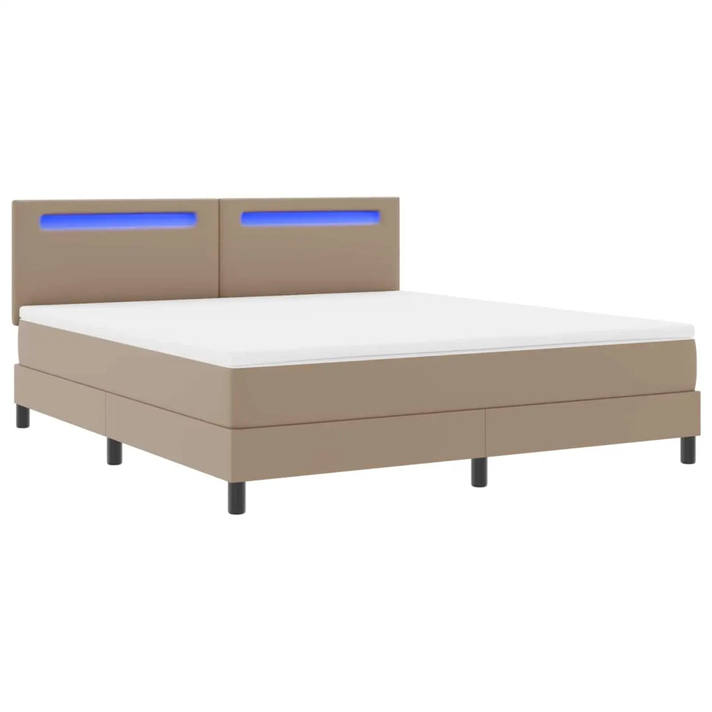 Letto a molle Cappuccino 180 x 200 cm Pelle sintetica 3339063