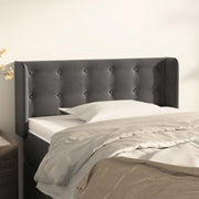 Testiera ad Orecchio-Testata con Orecchie Grigio Scuro 83x16x78/88 cm in Velluto 431720