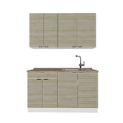 Cucina completa Fame-Line Pannello in quercia/Bianco 140 cm, PL Rovere Vicco