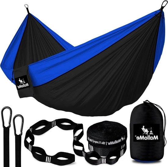 Hangmat per esterno leggera per campeggio - uso singolo e doppio - 285 x 140 cm - hangmat per 2 persone