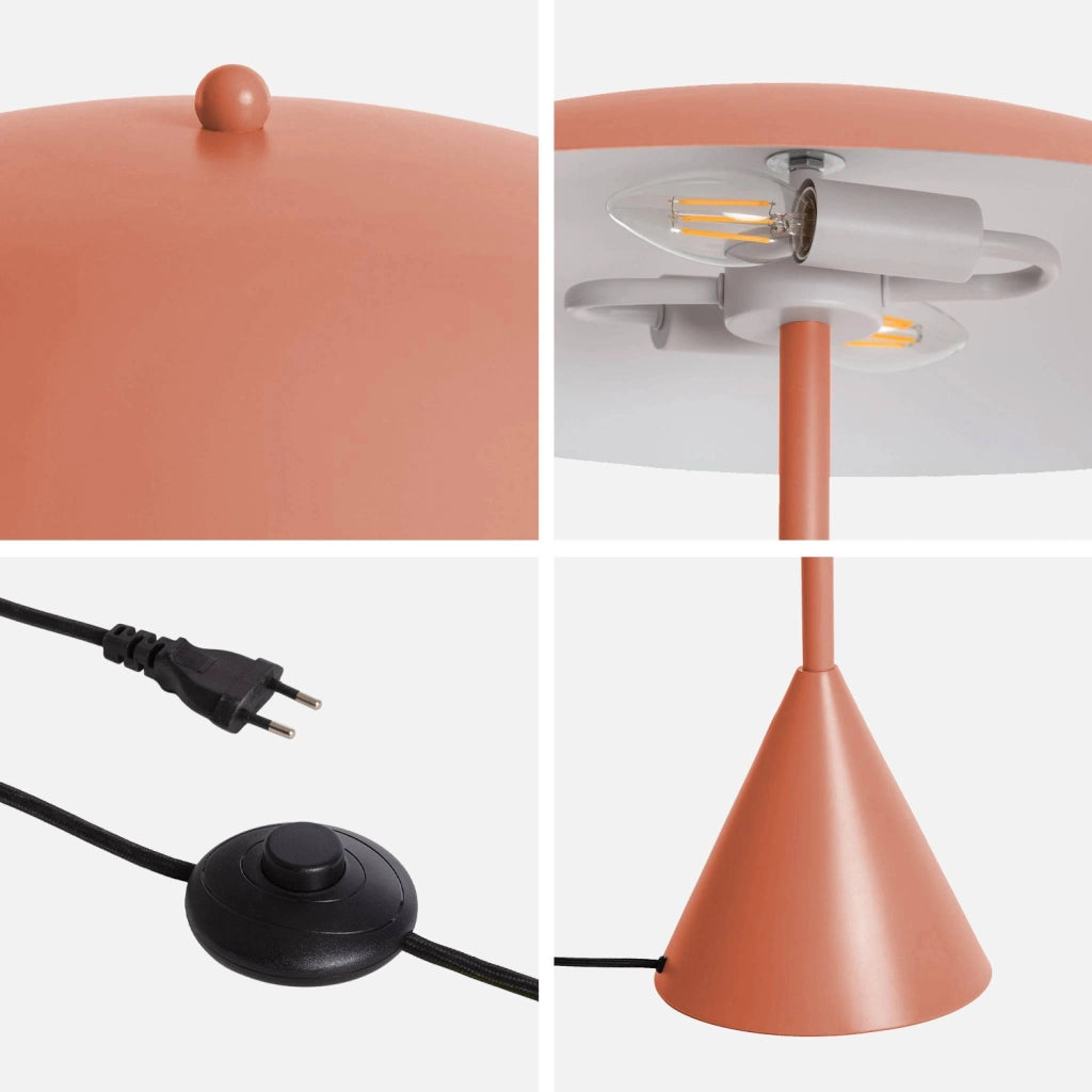Lampada da terra per interni in metallo, ø50cm, terracotta