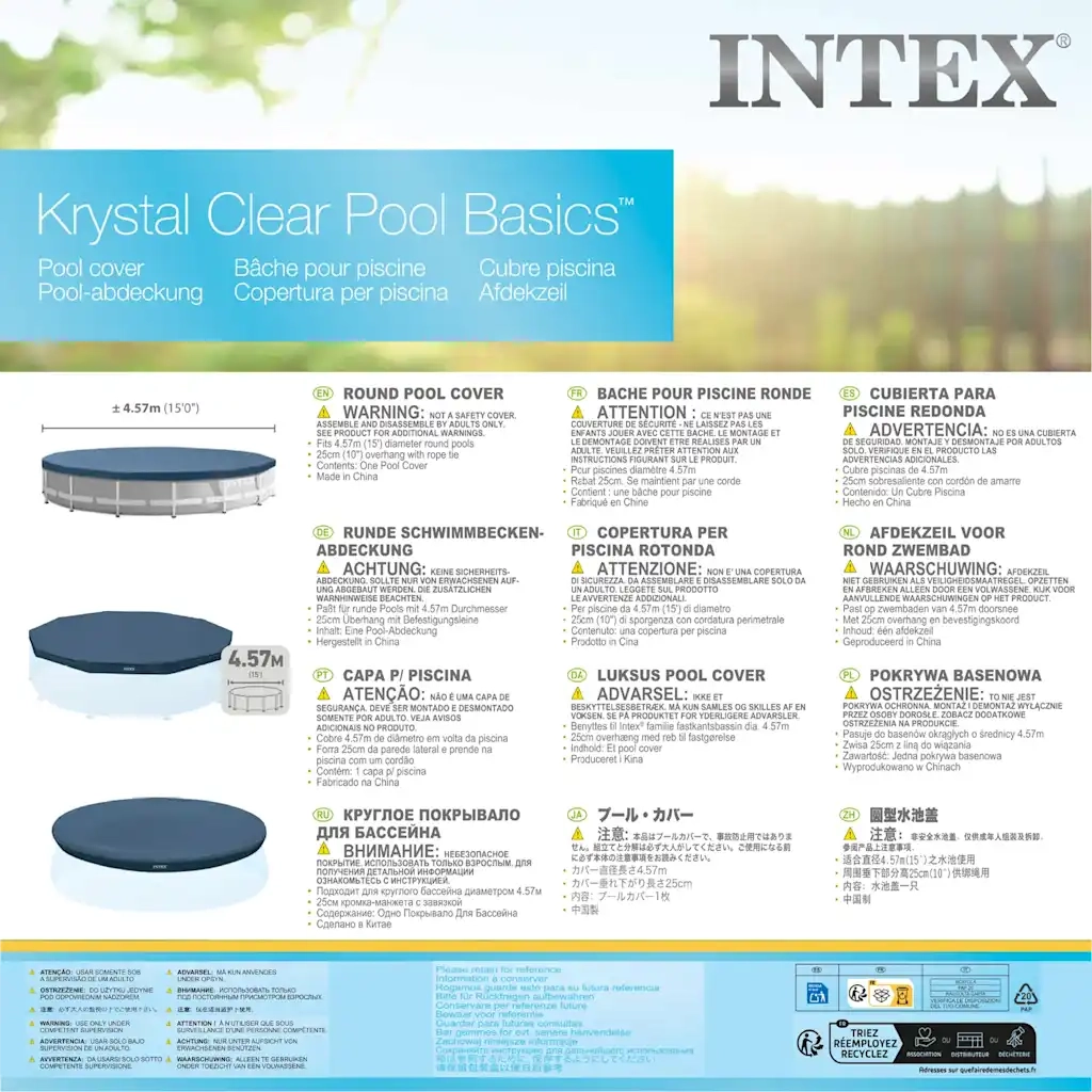 INTEX Copertura per Piscina Circolare 457 cm 28032 91511