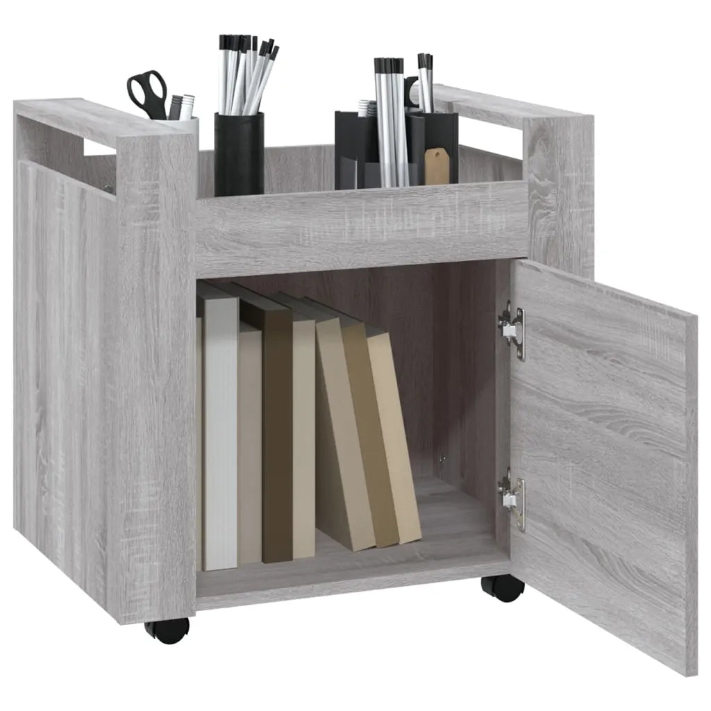 Carrello Scrivania Grigio Sonoma 60x45x60 cm Legno Multistrato 816614