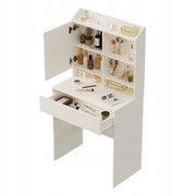 Moderno tavolino da toeletta con specchio apribile loft cassetto glamour