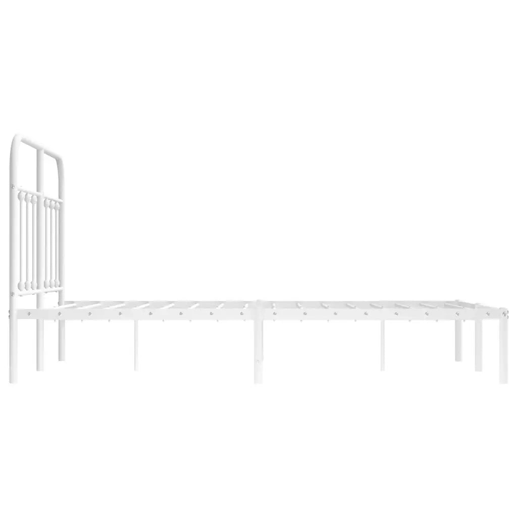 Giroletto con Testiera-Struttura Letto con testiera in Metallo Bianco 120x200 cm 320678
