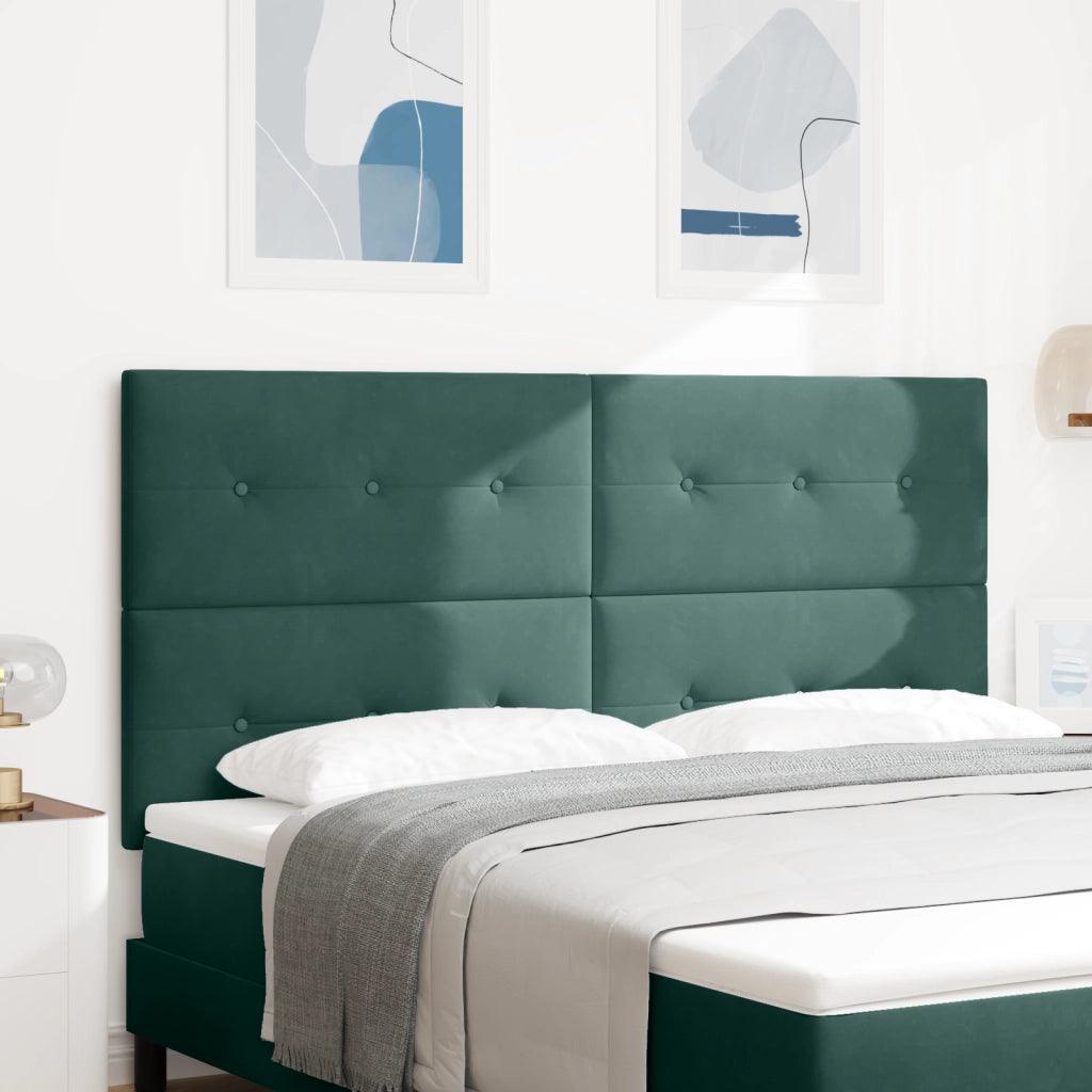 Testata LED  Verde Scuro 90 cm in Velluto