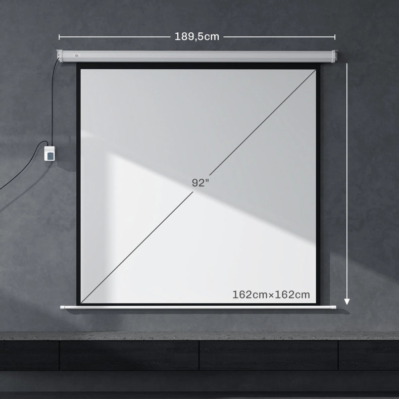 Schermo per Proiettore Motorizzato 92 Pollici 1:1 4K UHD con Telecomando