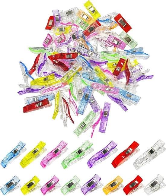 Naaiklemmen multifunzionali da 100 - accessori per cucito e klemmen per progetti artigianali - klemmen per stoffa DIY (colori misti) .