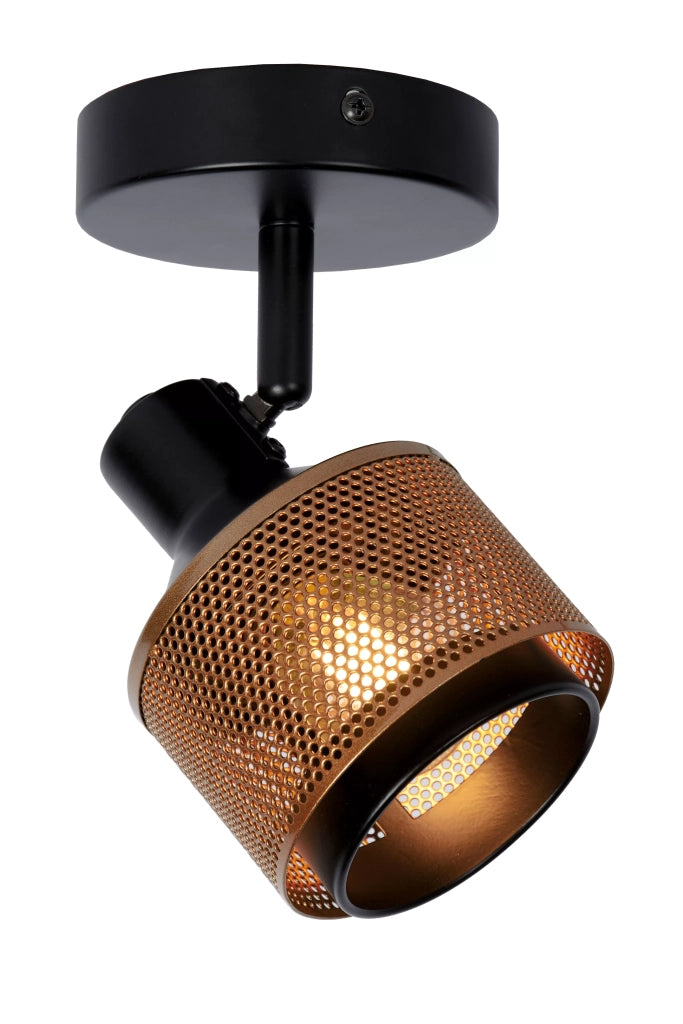 Plafoniera/Applique RAFA in metallo nero oro 1xE14 40W Lucide