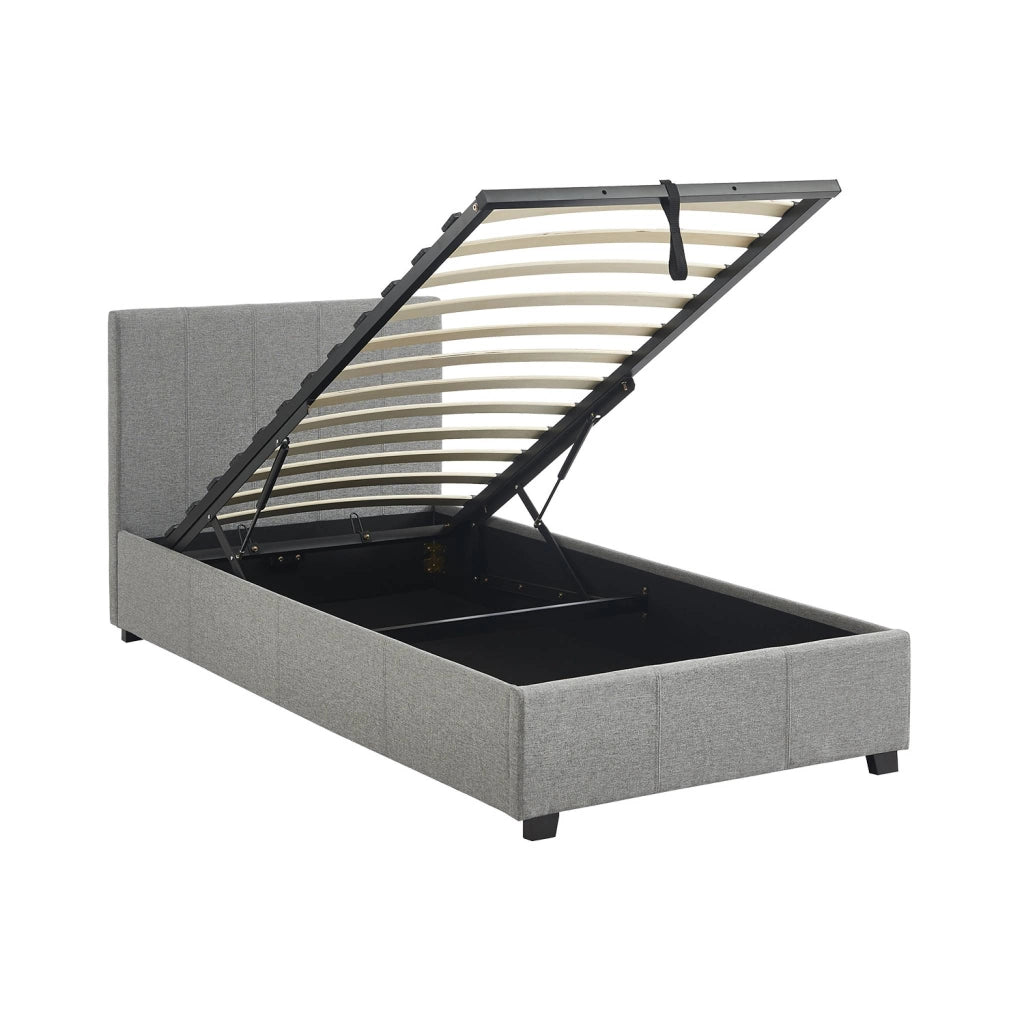 Letto a cassettone con rete a doghe 90x190cm, velluto a coste fini,