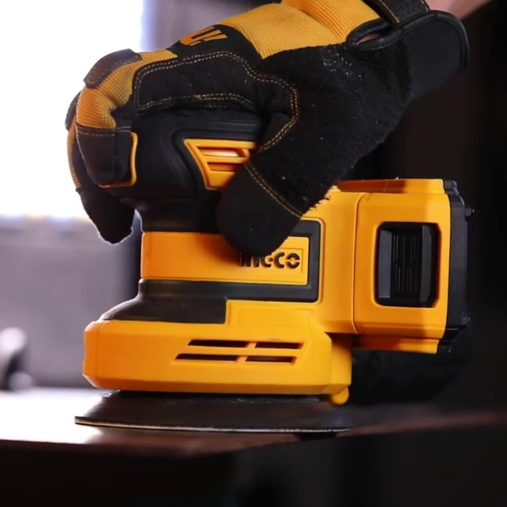 Levigatrice rotorbitale batteria al litio 20v nuda 5 fogli carta abrasiva