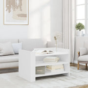 Tavolino da Salotto Bianco 80x50x50 cm in Legno Multistrato