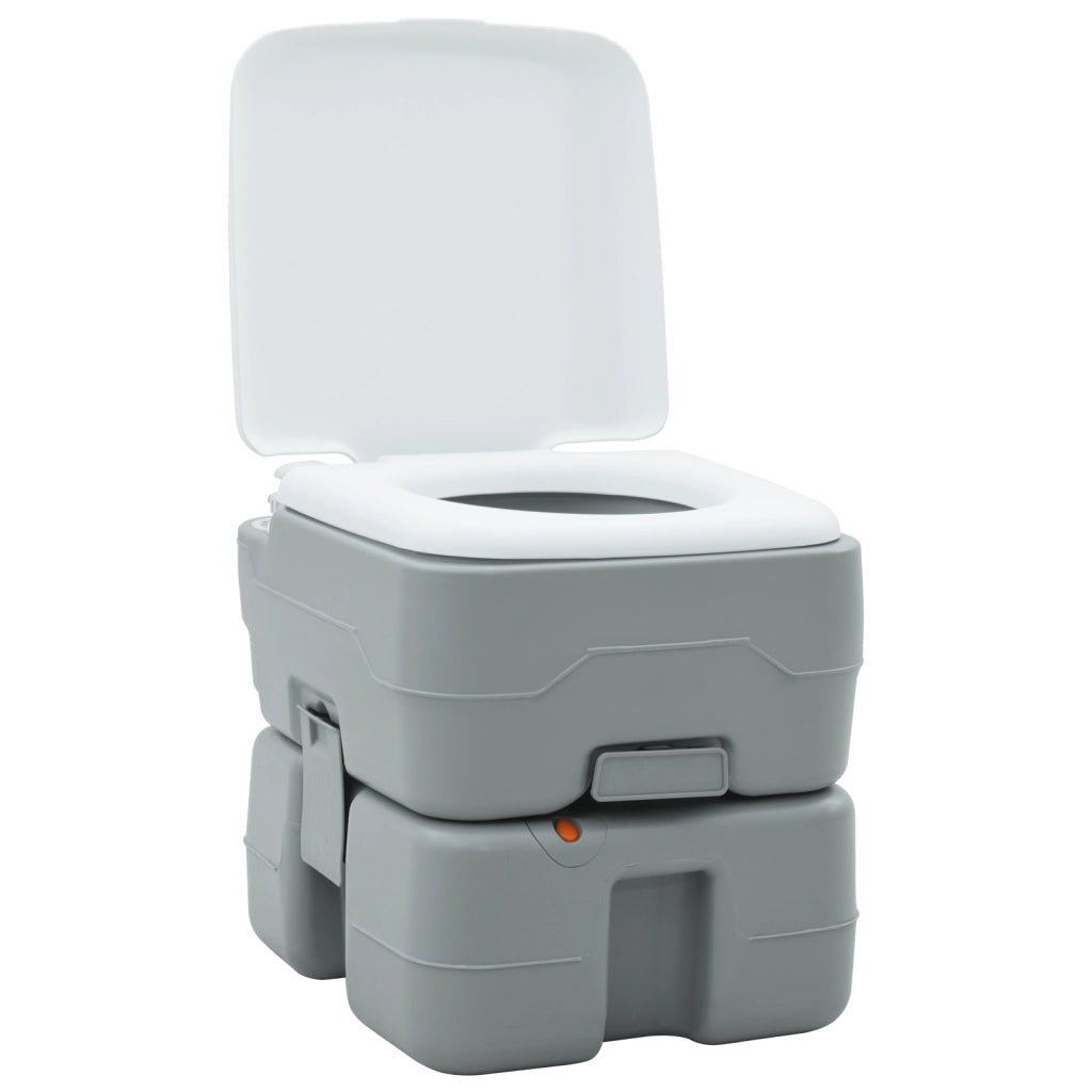 Toilette da Campeggio Portatile Grigio 10L Acqua Fresca 20L Serbatoio di Scarico