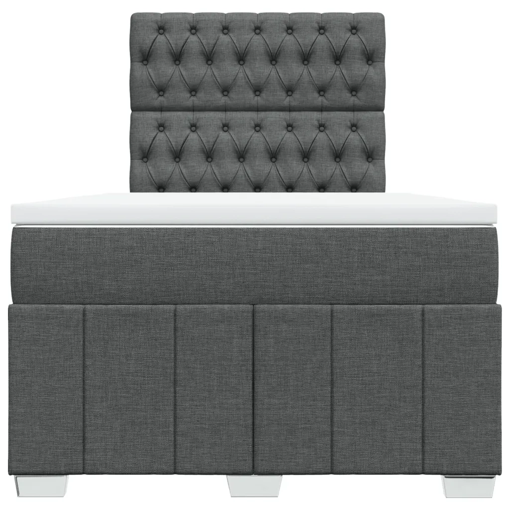 Giroletto a Molle con Materasso Grigio Scuro 120x190cm Tessuto