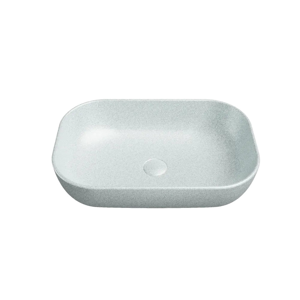 Lavabo da appoggio rettangolare in microcemento 53x35x13 cm bianco | Braies