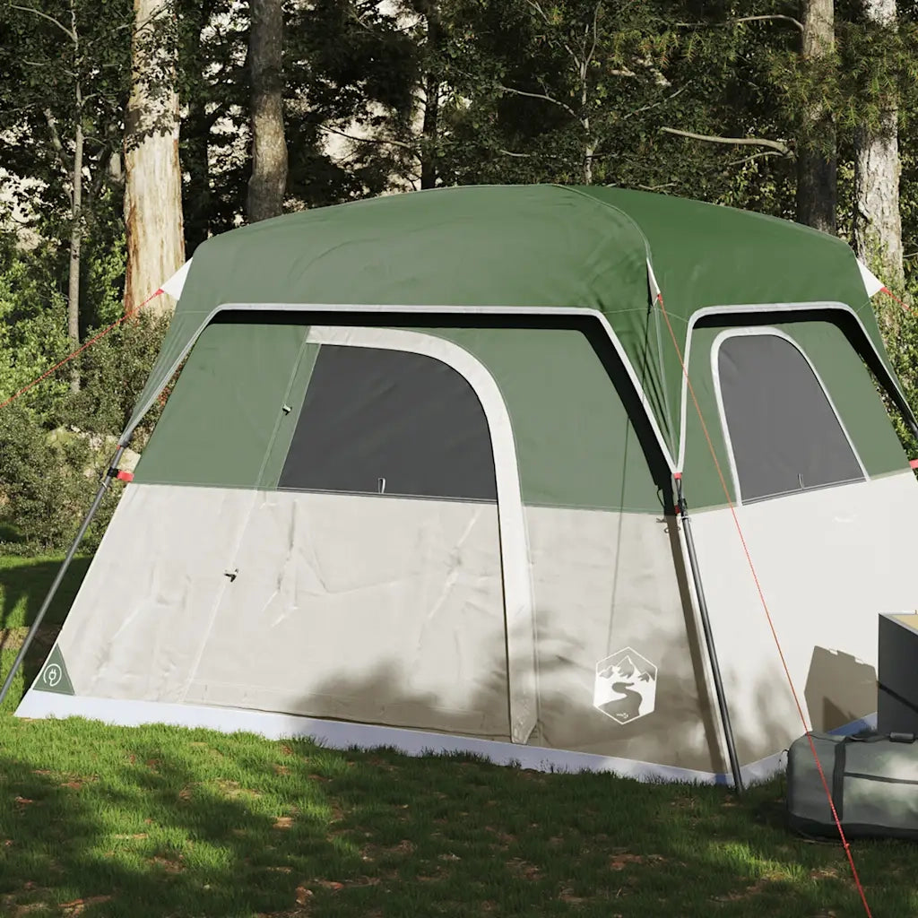 Tenda da Campeggio a Cabina per 4 Persone-Tenda per Escursionismo Verde Impermeabile 304060