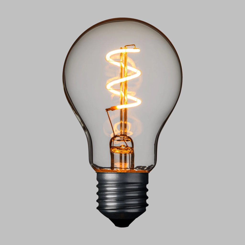 Lampada E27 36V goccia spiral Ø60mm bianco caldo