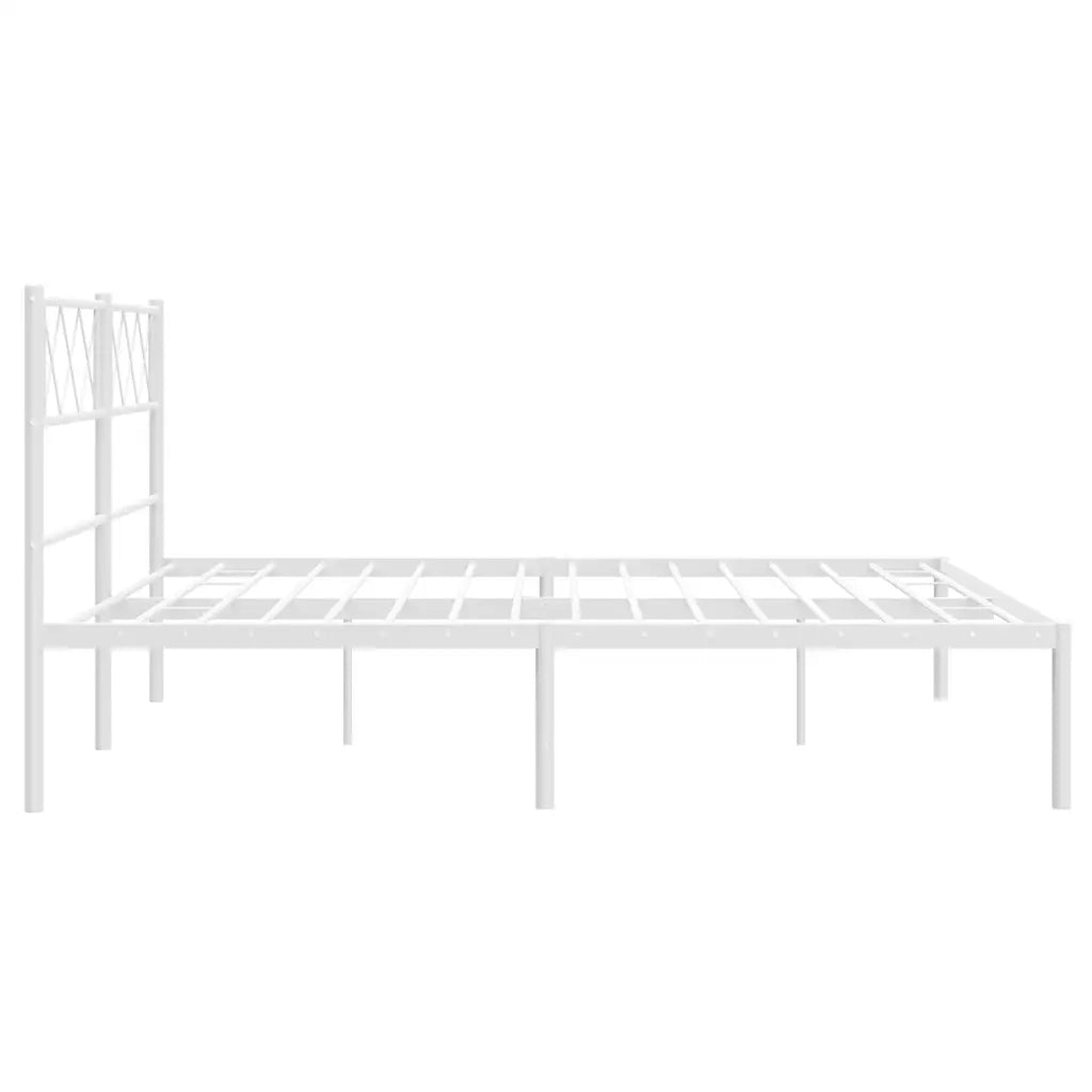 Giroletto con Testiera Metallo Bianco 135x190 cm 372325
